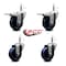 Service Caster 3.5'' Solid Poly Wheel Swivel 7/16'' Stem Caster Set 2 Total Lock Brake, 4PK SCC-GRTTL20S3514-SPUS-716138-2-S-2 - alternate 2